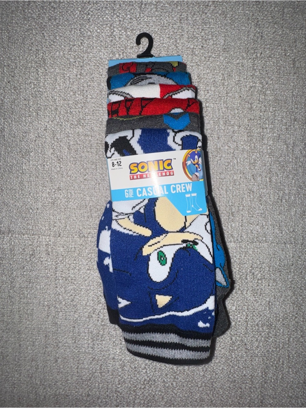 Bioworld Sonic Crew Socks - Blue, Red, Black, White